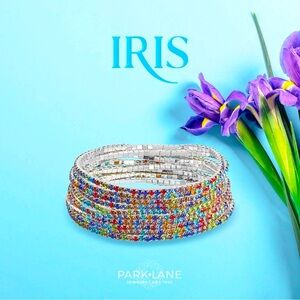 Park Lane Jewelry IRIS Bracelets Set of 10 Stretch stackable crystal multi color